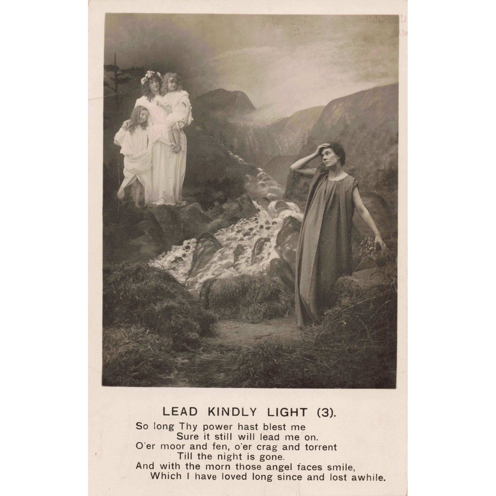 Lead Kindly Light Hymn Postcard Bamforth Life Model Series Angels Vintage 1910